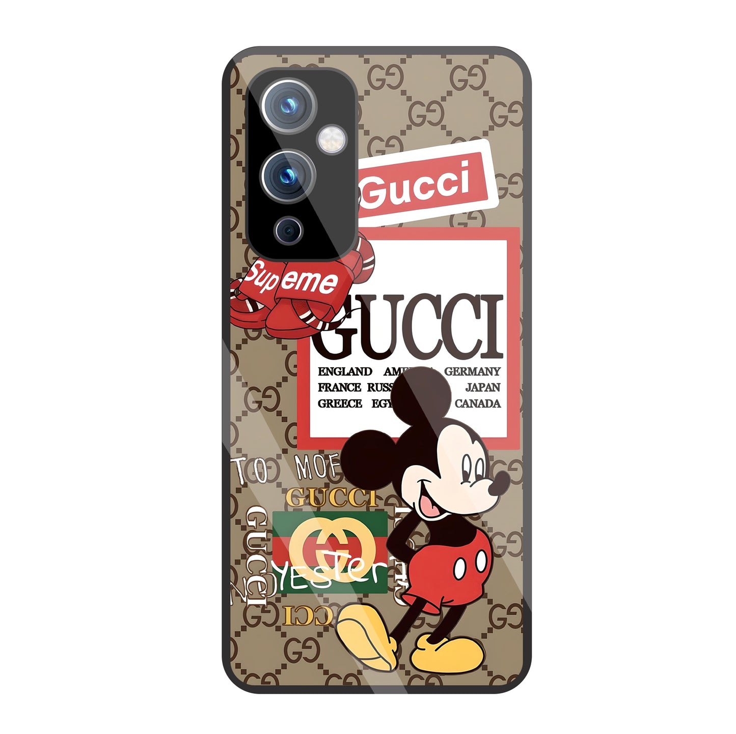 Gucci Mickey Glass Case For OnePlus 9
