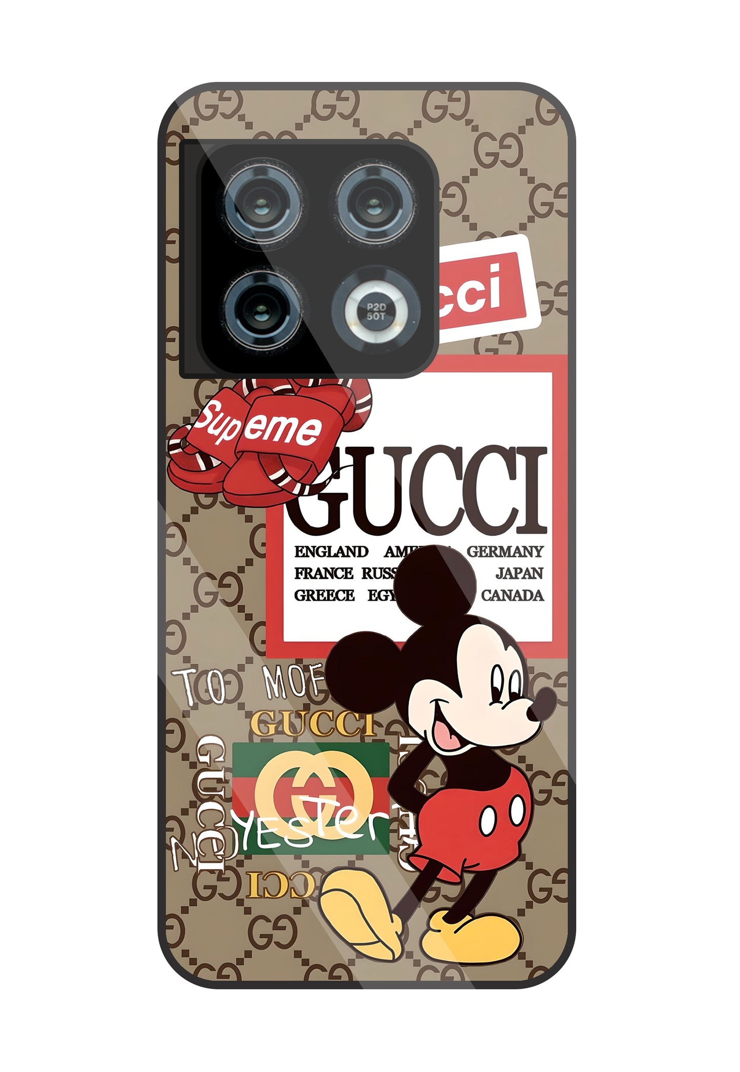 Gucci Mickey Glass Case For OnePlus 10 Pro