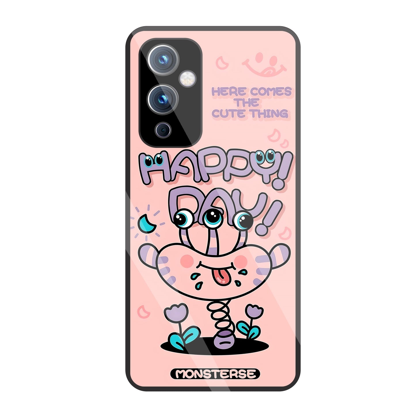 Happy Day Monsterse Pink  Glass Case For OnePlus 9