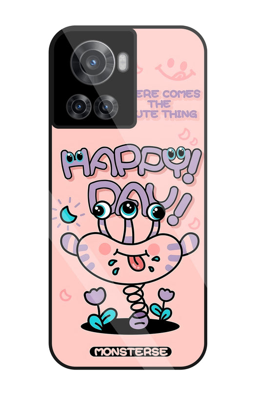 Happy Day Monsterse Pink Glass Case For OnePlus 10R