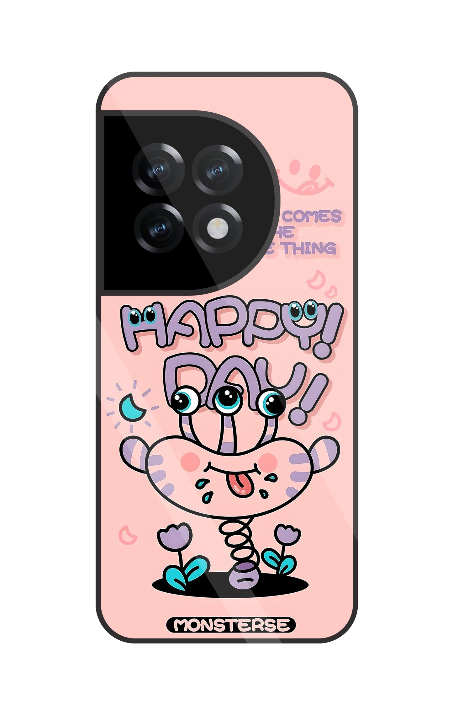 Happy Day Monsterse Pink Glass Case For OnePlus 11R