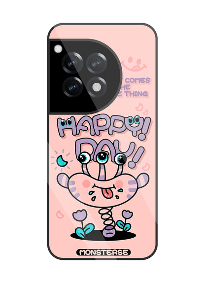 Happy Day Monsterse Pink Glass Case For OnePlus 12R