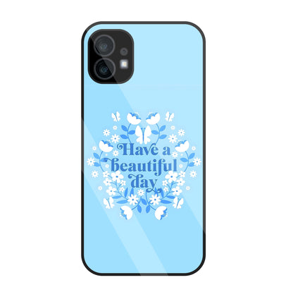 Have A Beautiful Day Blue Glass Case For Nothing Phone 1