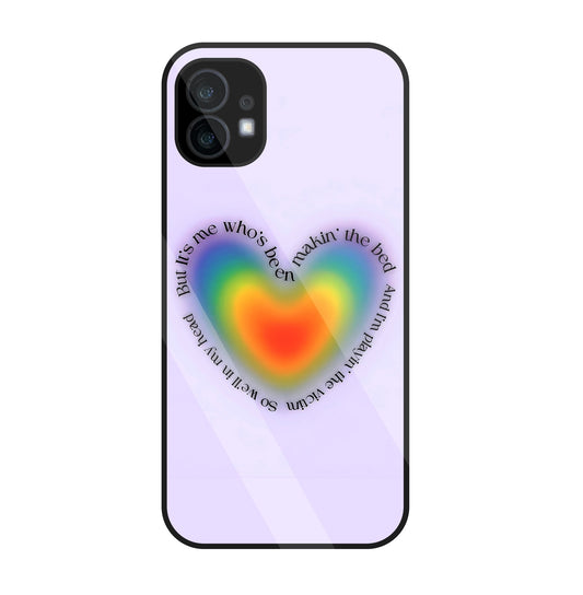 Heart With Neon Colour Glass Case For Nothing Phone 1