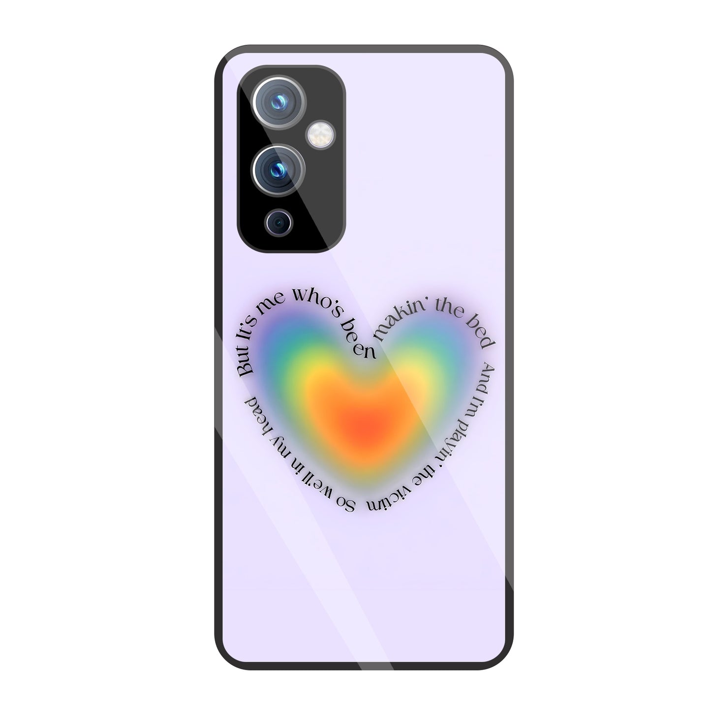 Heart With Neon Colour Glass Case For OnePlus 9