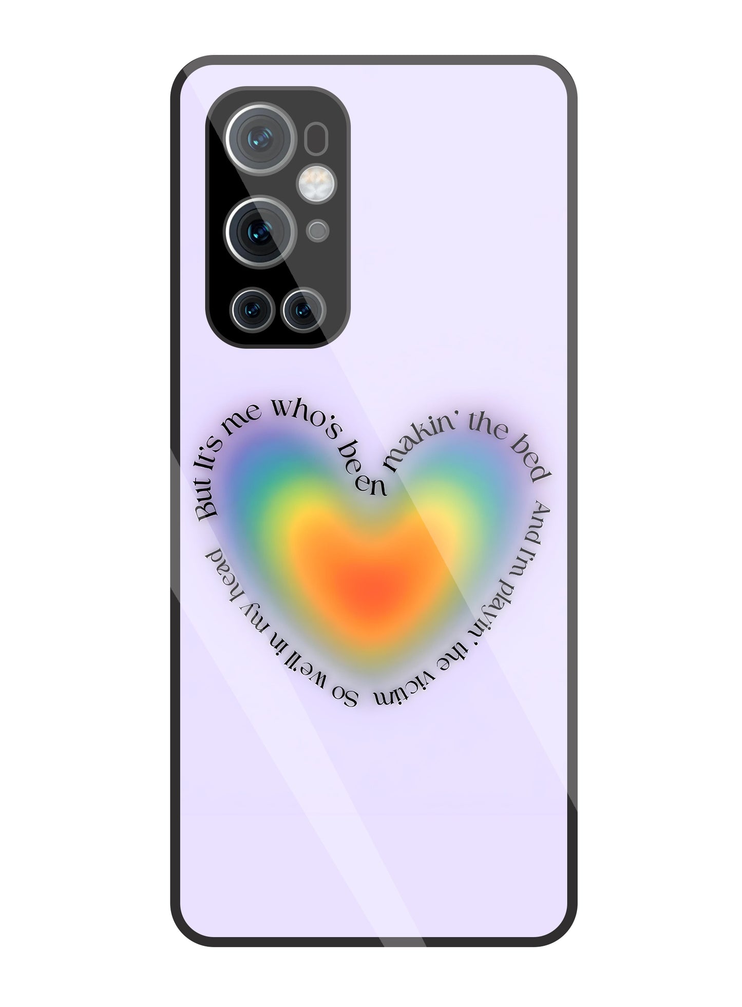 Heart With Neon Colour Glass Case For OnePlus 9 Pro