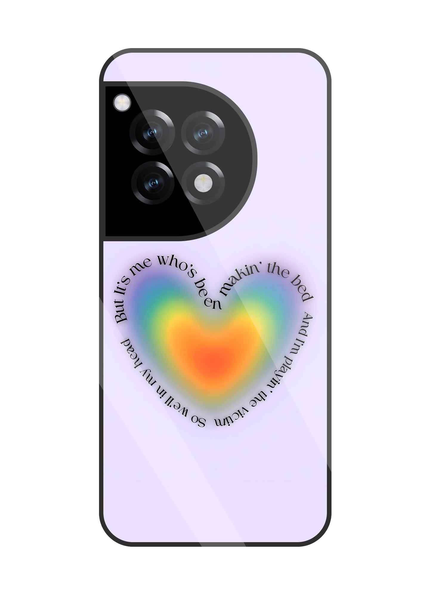 Heart With Neon Colour Glass Case For OnePlus 12R
