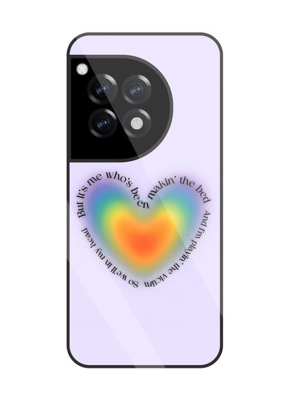 Heart With Neon Colour Glass Case For OnePlus 12R
