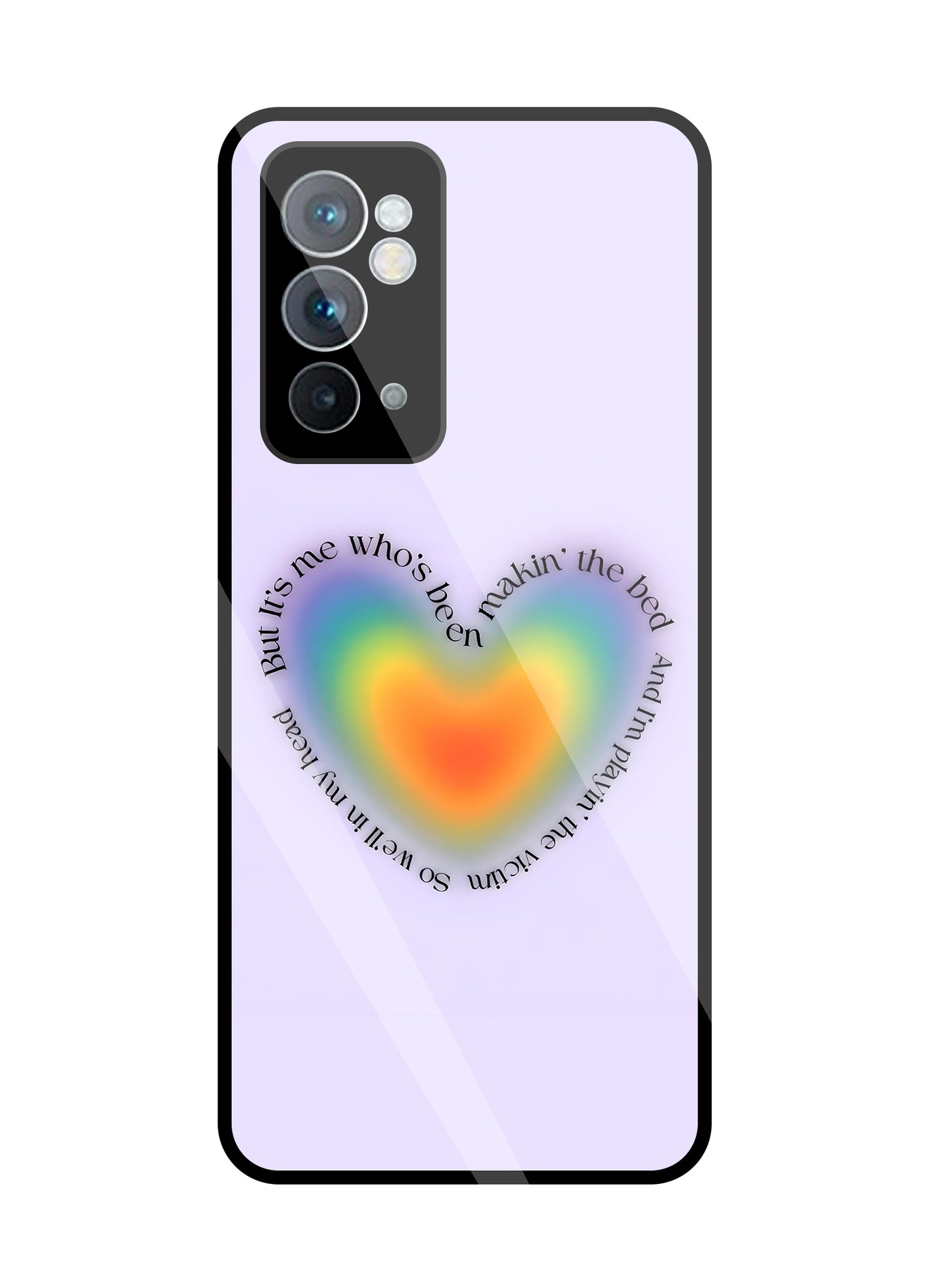 Heart With Neon Colour Glass Case For OnePlus 9RT