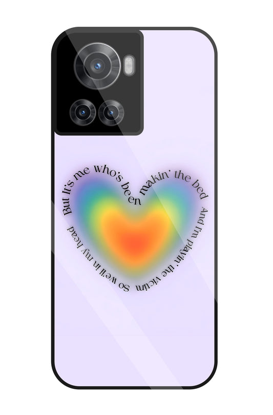 Heart With Neon Colour Glass Case For OnePlus 10R