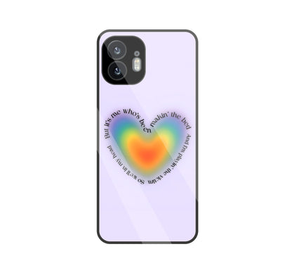 Heart With Neon Colour Glass Case For Nothing Phone 2