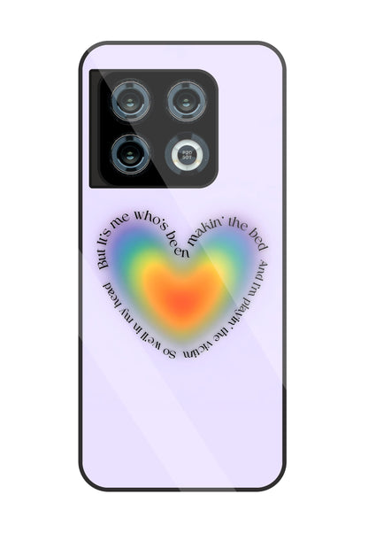 Heart With Neon Colour Glass Case For OnePlus 10 Pro