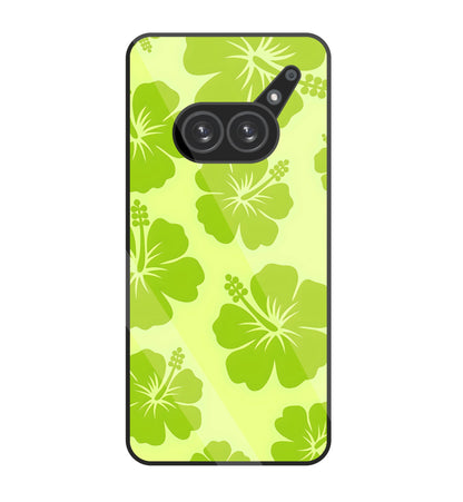 Hibiscus Flower Green Glass Case For Nothing Phone 2A