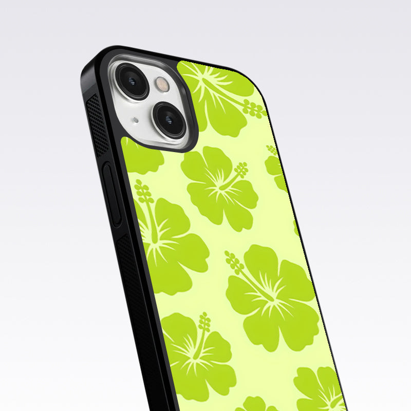 Hibiscus Flower Green Glass Case For Nothing Phone 1