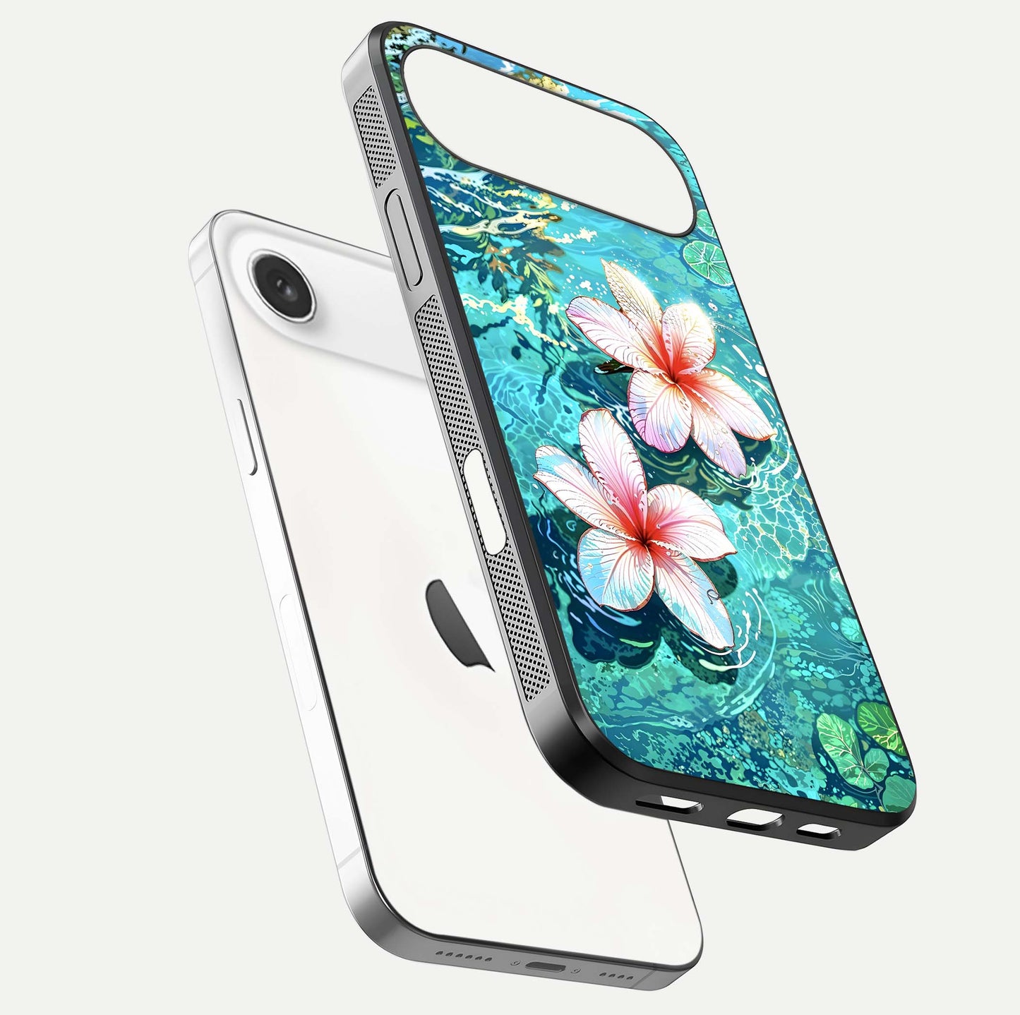 Pink Flowers in Water Glass Case For iPhone Air