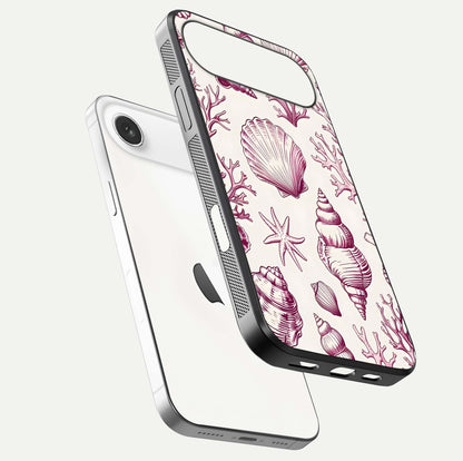 Pink Shells Outline Glass Case For iPhone Air