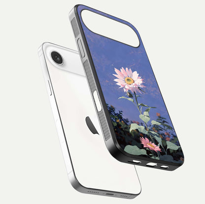 Pink Sunflower Glow Glass Case For iPhone Air