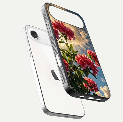 Red Bloom Skies Glass Case For iPhone Air