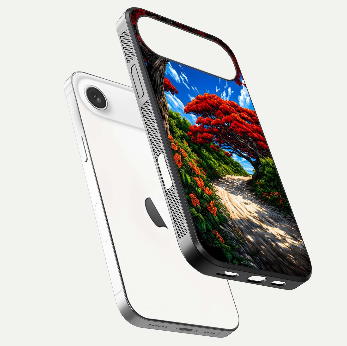Red Trees Pathway Glass Case For iPhone Air