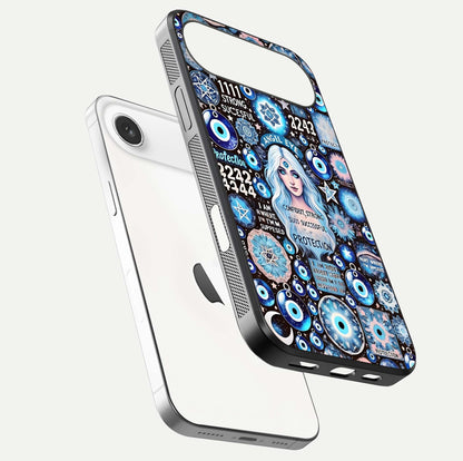 Angel Aura Shield Glass Case for iPhone Air  floating angle showing light reflection and protective edge structure