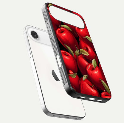 Apple Pattern Glass Case for iPhone Air  floating mockup with smooth edge detailing and pattern clarity