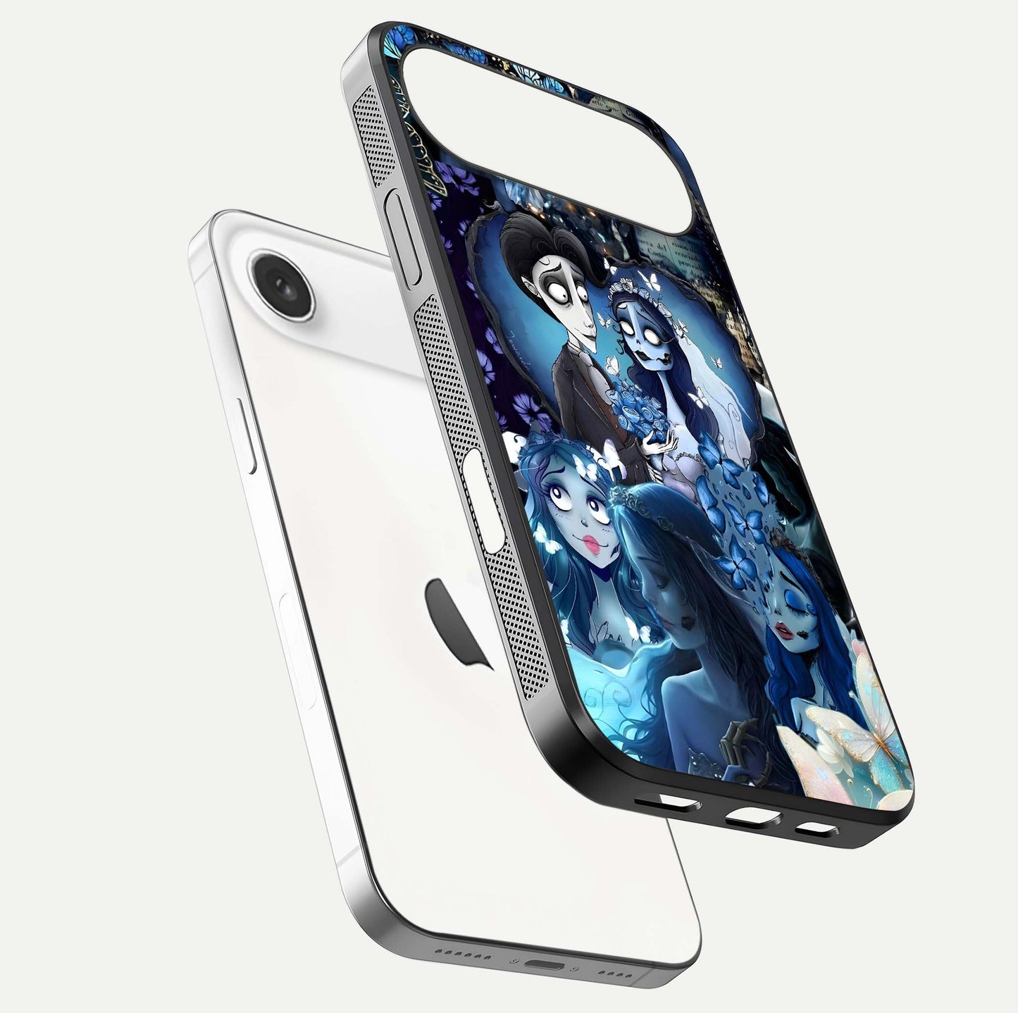 Butterfly Ghost Soul Glass Case for iPhone Air  floating mockup showcasing spirit-like butterfly detail and gloss