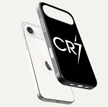 CR7 Elite Strike Glass Case for iPhone Air  floating mockup displaying HD gloss and sporty texture