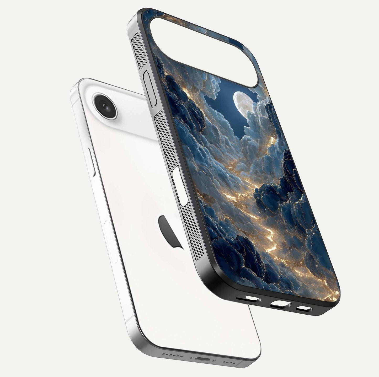 Celestial Cloud Road Glass Case for iPhone Air  floating mockup capturing glowing horizon and HD gloss