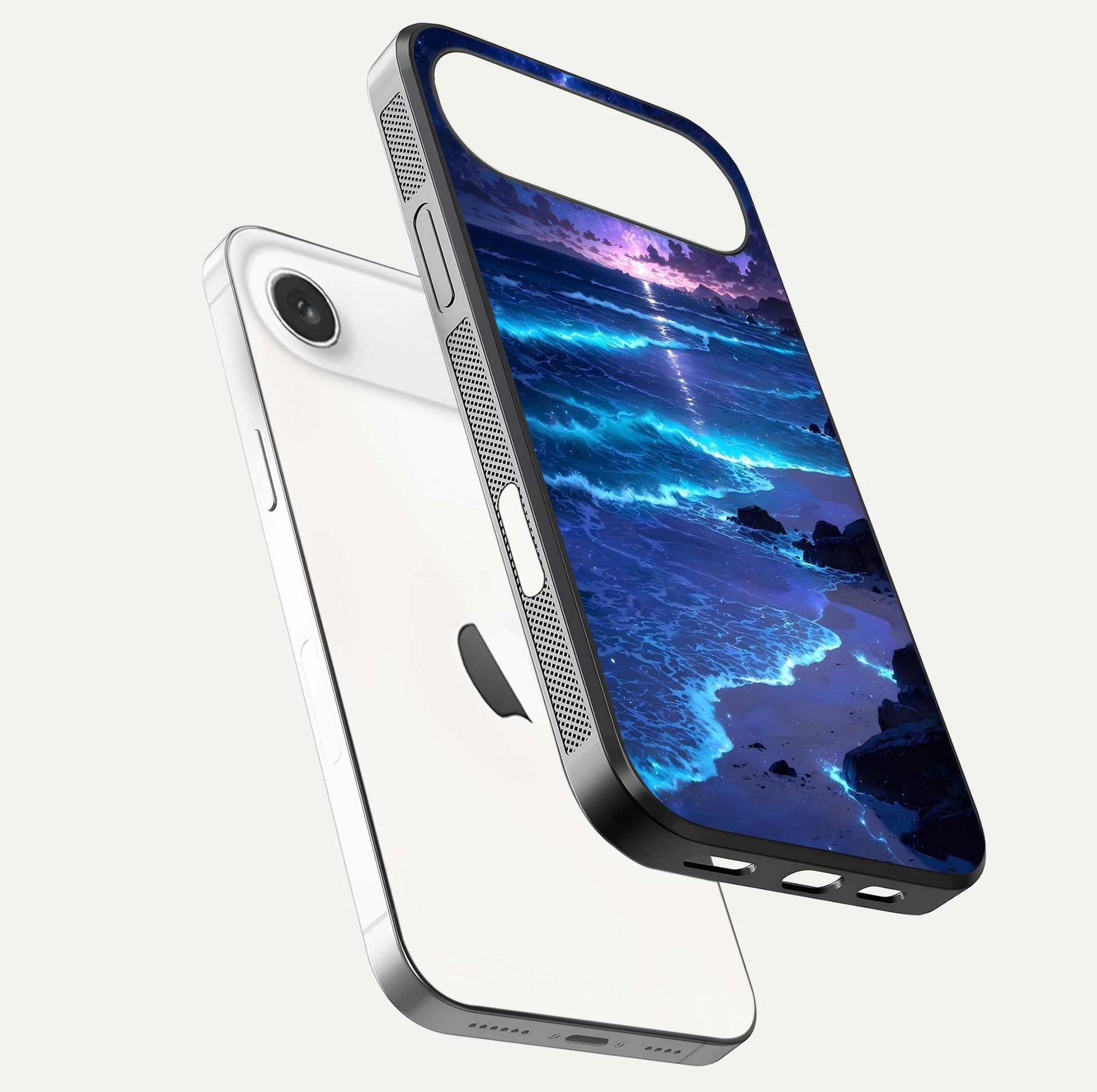 Classic Damn Look Glass Case for iPhone Air  floating mockup emphasizing HD gloss and stylish edges