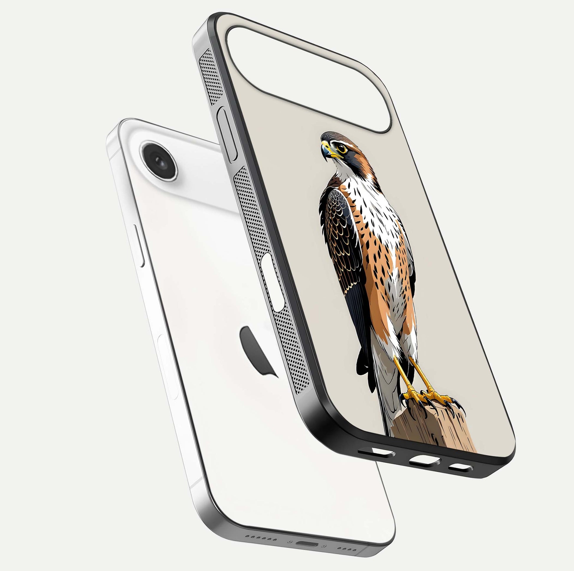 Clever Eagle Glass Case for iPhone Air  floating mockup displaying sharp gloss and art contrast