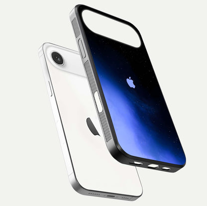 Cosmic Blue Apple Glass Case for iPhone Air  floating mockup showing HD gloss and deep space gradient