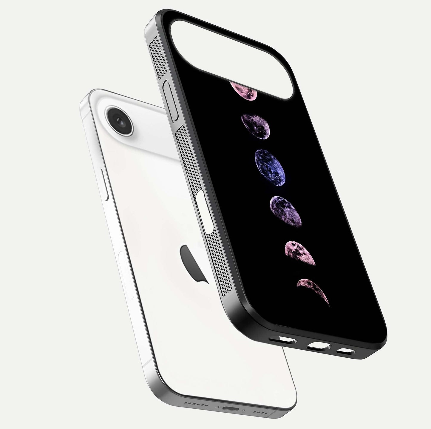 Crimson All Planets Glass Case for iPhone Air  floating mockup showing gloss depth and rich hues
