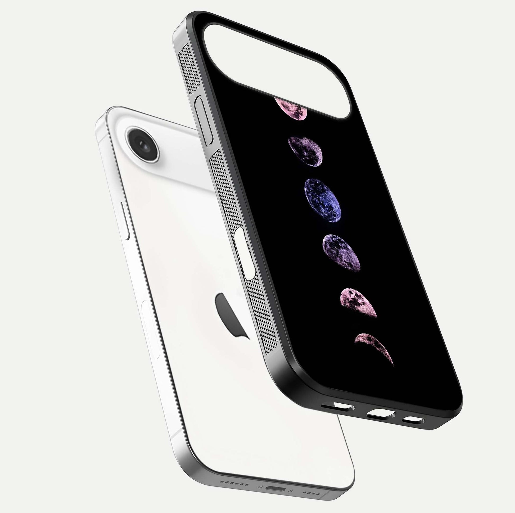Crimson All Planets Glass Case for iPhone Air  floating mockup showing gloss depth and rich hues