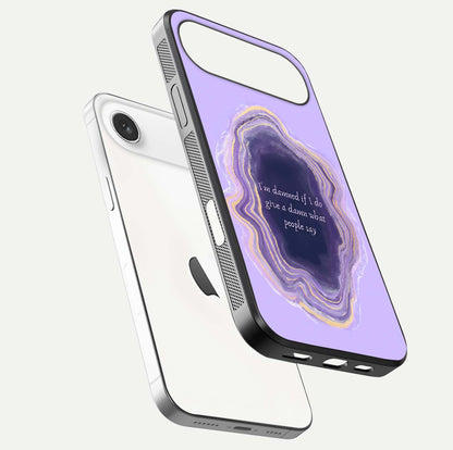 Damned People Quote Glass Case for iPhone Air  floating mockup showing gloss reflection and text balance