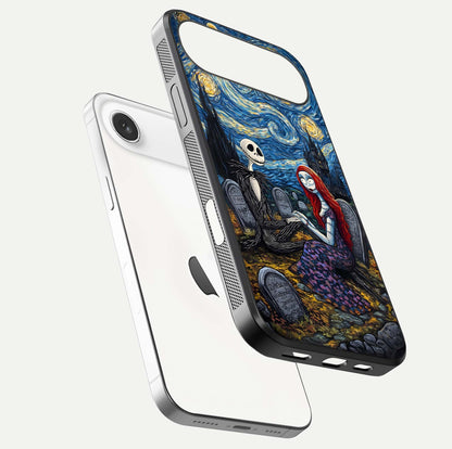 Eternal Night Love Glass Case for iPhone Air  floating mockup showing gloss brightness and romantic vibe