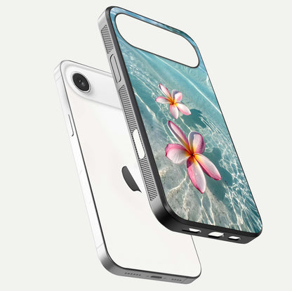 Floating Bloom Bliss Glass Case for iPhone Air  floating mockup showing HD gloss shine and floral texture