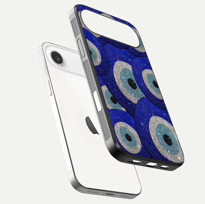 Galaxy Eye Flow Glass Case for iPhone Air  floating dual-view mockup showing gloss polish and glowing tones