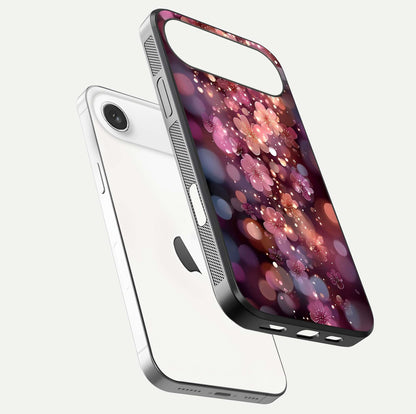 Glowing Petal Bliss Glass Case for iPhone Air  floating dual-view mockup showing gloss brightness and delicate tone
