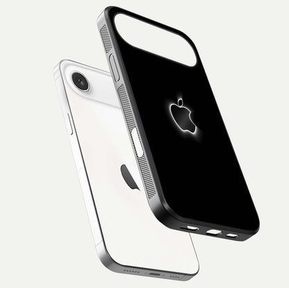 Neon Apple Glow Glass Case for iPhone Air  floating dual-view mockup showing HD shine and modern look