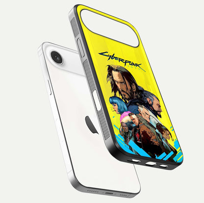 Neon Rebel Genesis Glass Case for iPhone Air  floating dual-view mockup showing electric glow and depth