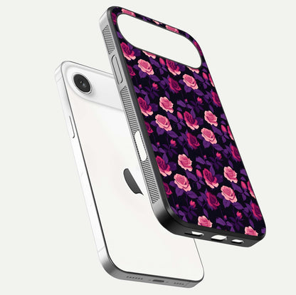 Rose Garden Twilight Glass Case for iPhone Air  floating dual-view mockup displaying gloss surface and depth