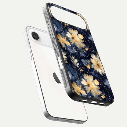 Royal Petal Dream Glass Case for iPhone Air  floating dual-view mockup displaying gloss reflection and tone contrast