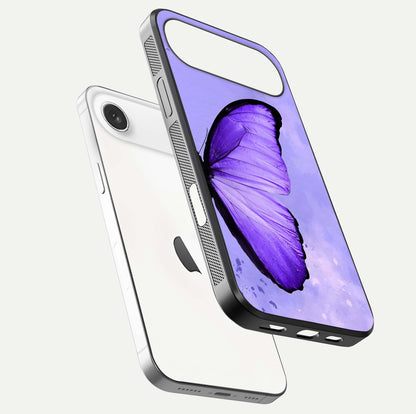 Violet Dream Wing Glass Case for iPhone Air  floating dual-view mockup displaying gloss depth and clarity