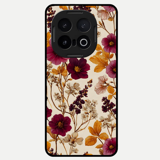  Autumn Wine Bloom Glass Case for iQOO 13 back cover – full design glossy printed glass finish