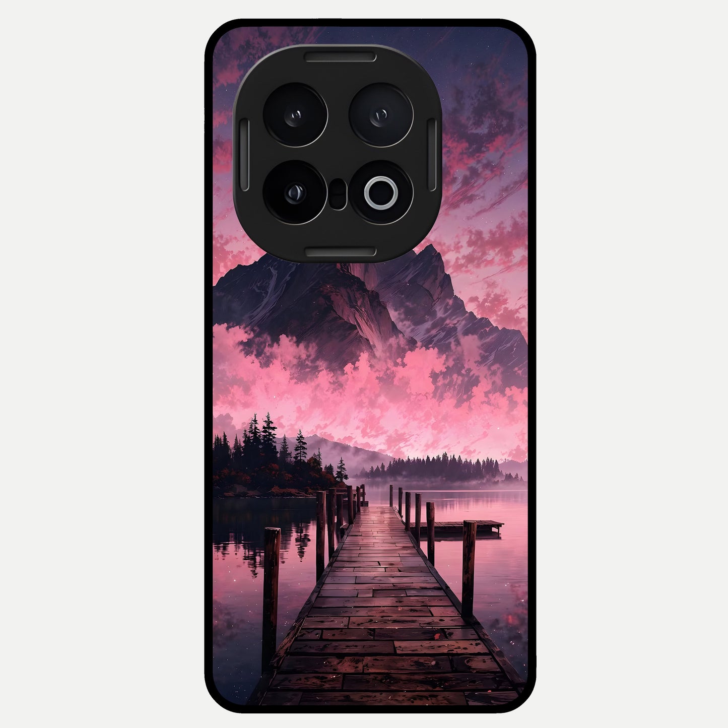  Beautiful Mountain View Glass Case for iQOO 13 back cover – full design glossy printed glass finish