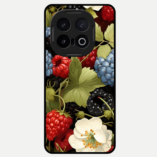  Berry Bloom Charm Glass Case for iQOO 13 back cover – full design glossy printed glass finish