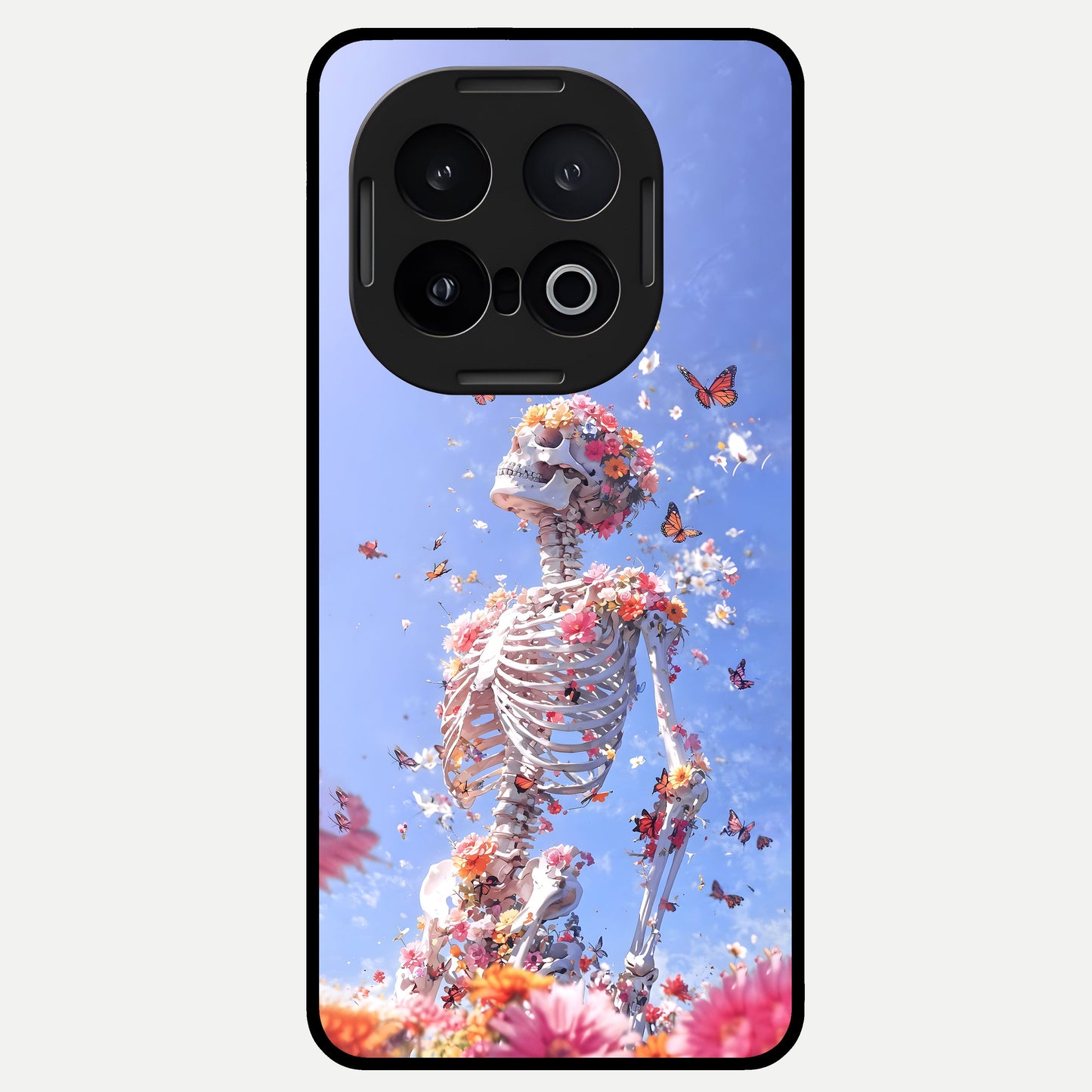  Bloom Beyond Bones Glass Case for iQOO 13 back cover – full design glossy printed glass finish