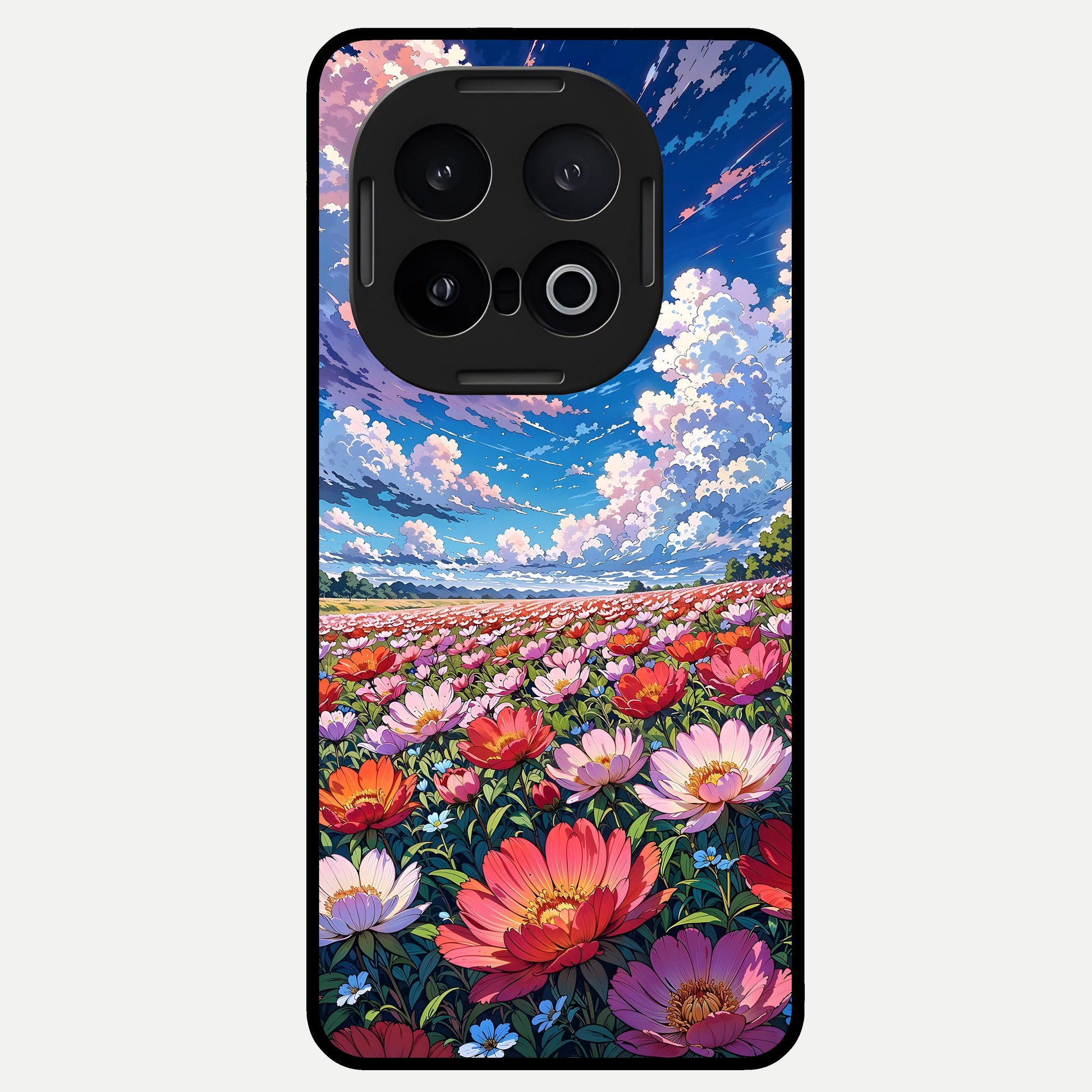  Blossom Sky Field Glass Case for iQOO 13 back cover – full design glossy printed glass finish