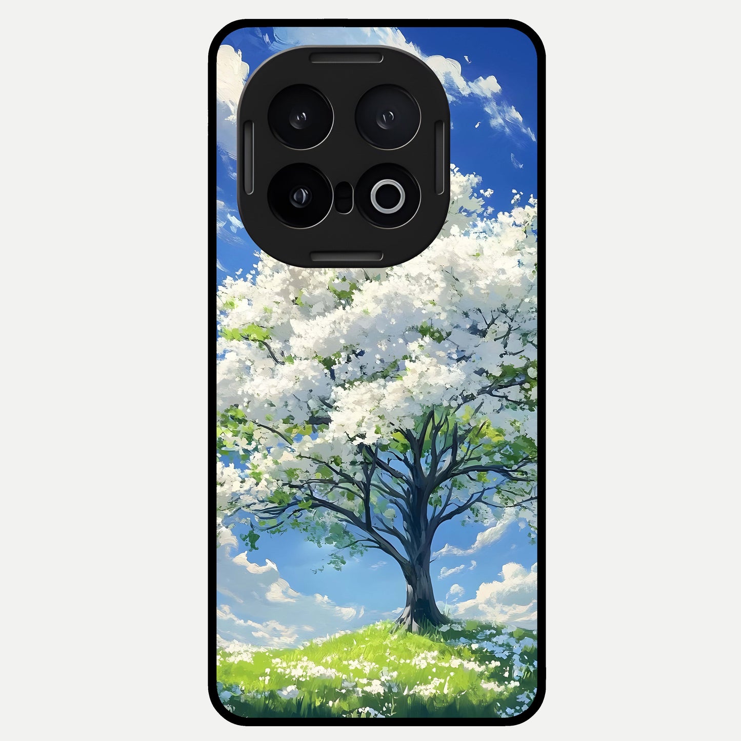  Blossom Sky Serenity Glass Case for iQOO 13 back cover – full design glossy printed glass finish