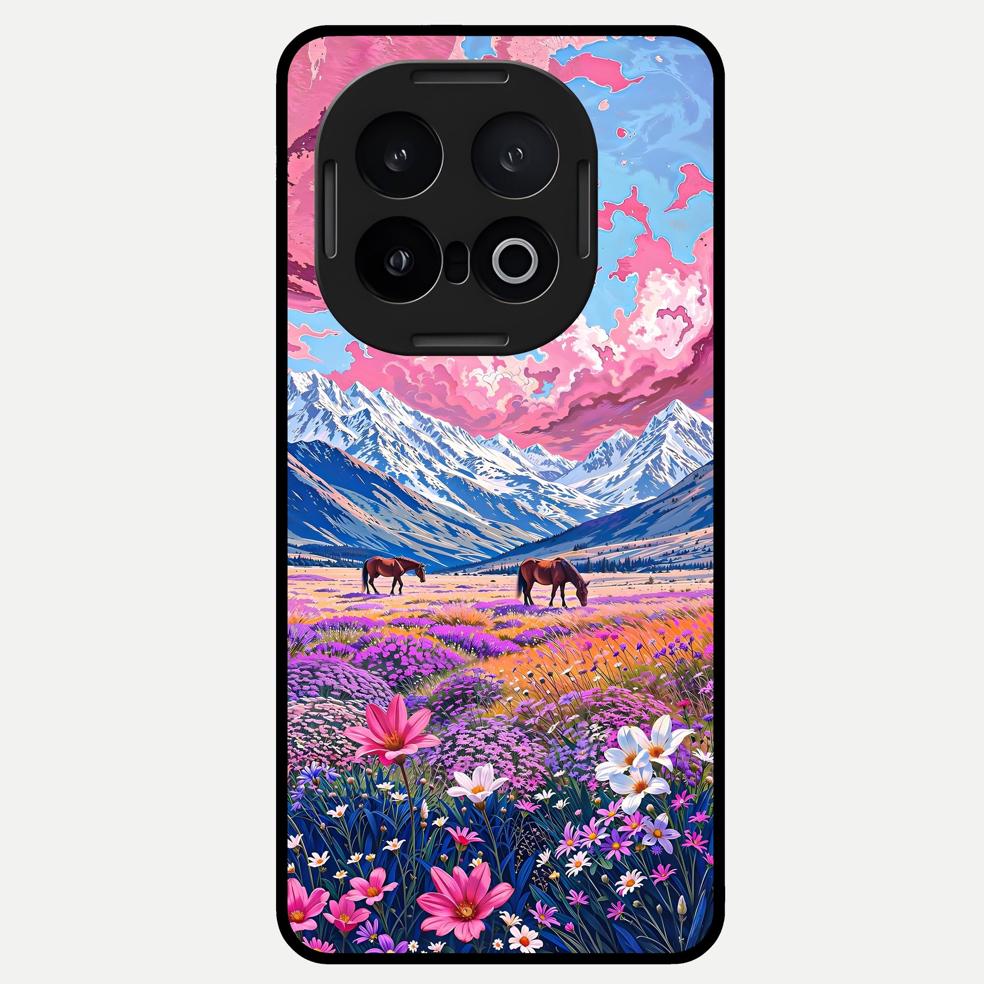  Blossom Valley Dream Glass Case for iQOO 13 back cover – full design glossy printed glass finish